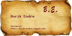 Borik Endre névjegykártya